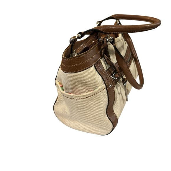 Fossil Vintage Canvas Leather Trim Bag with Leather Handles - Picture 8 of 8